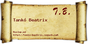 Tankó Beatrix névjegykártya